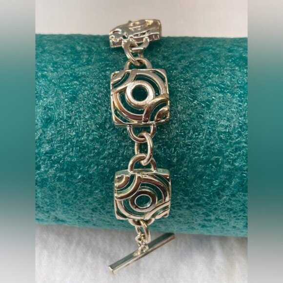 Liz Claiborne Silver Cuff Bracelet with Openwork Design - Picture 6 of 10